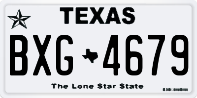 TX license plate BXG4679