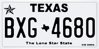 TX license plate BXG4680