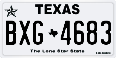 TX license plate BXG4683