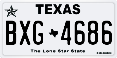 TX license plate BXG4686