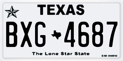 TX license plate BXG4687
