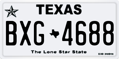 TX license plate BXG4688