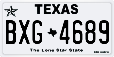TX license plate BXG4689