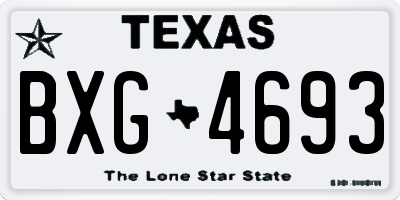 TX license plate BXG4693