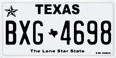 TX license plate BXG4698