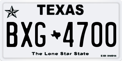 TX license plate BXG4700