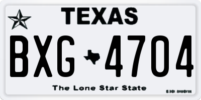 TX license plate BXG4704