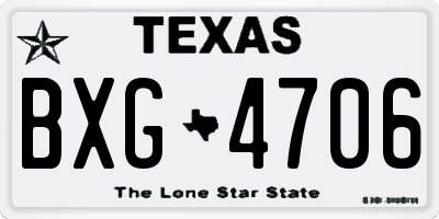 TX license plate BXG4706