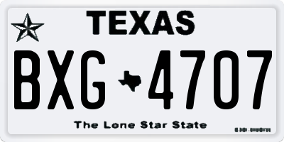 TX license plate BXG4707