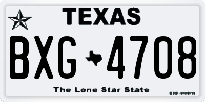 TX license plate BXG4708