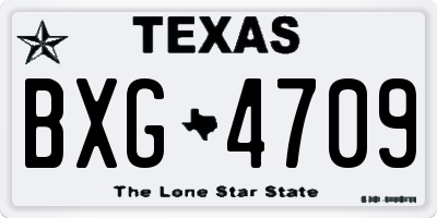 TX license plate BXG4709