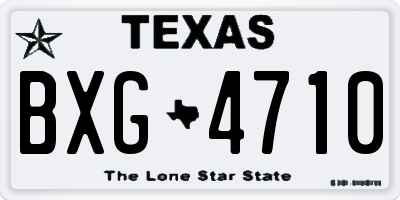 TX license plate BXG4710