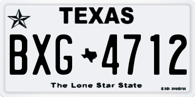 TX license plate BXG4712