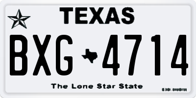 TX license plate BXG4714