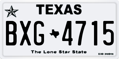 TX license plate BXG4715