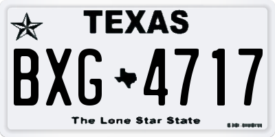 TX license plate BXG4717