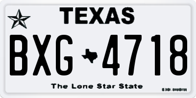 TX license plate BXG4718