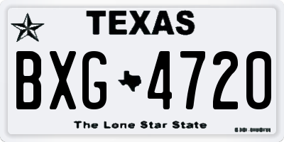TX license plate BXG4720