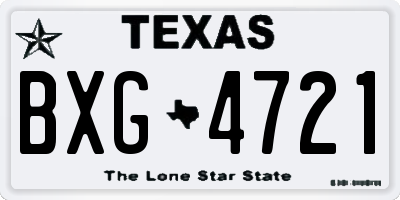 TX license plate BXG4721