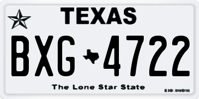 TX license plate BXG4722