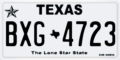 TX license plate BXG4723
