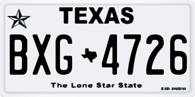 TX license plate BXG4726