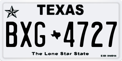 TX license plate BXG4727