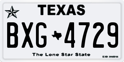 TX license plate BXG4729