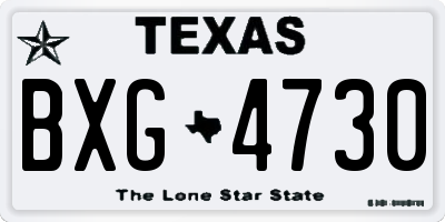 TX license plate BXG4730