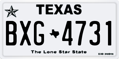 TX license plate BXG4731
