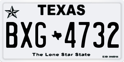 TX license plate BXG4732