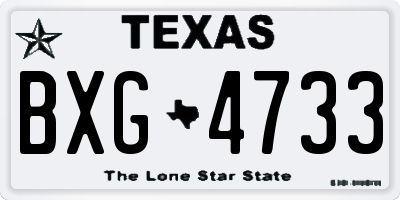 TX license plate BXG4733