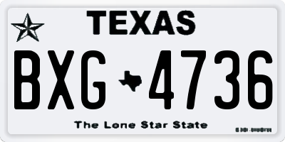 TX license plate BXG4736