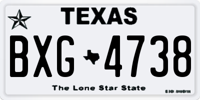 TX license plate BXG4738
