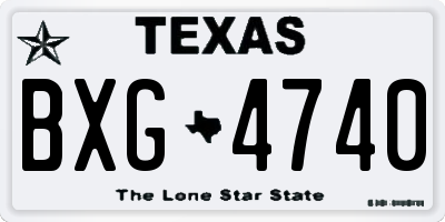 TX license plate BXG4740