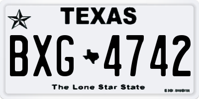 TX license plate BXG4742