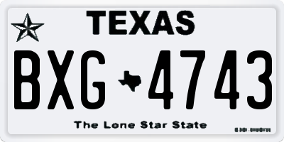 TX license plate BXG4743