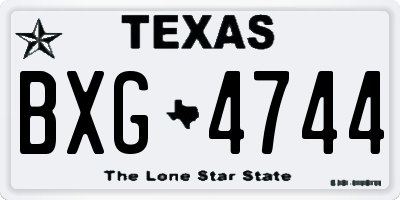TX license plate BXG4744
