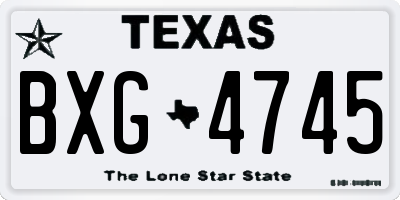 TX license plate BXG4745