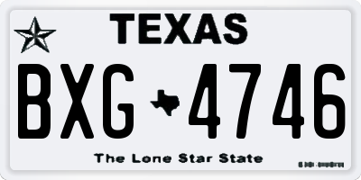 TX license plate BXG4746