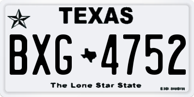 TX license plate BXG4752