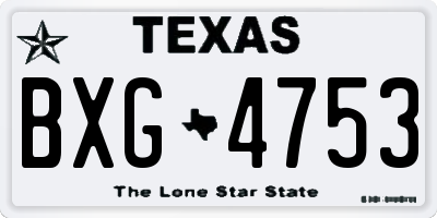 TX license plate BXG4753