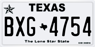 TX license plate BXG4754