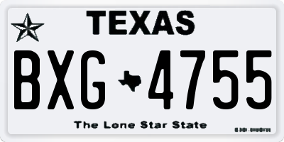 TX license plate BXG4755