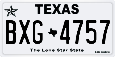 TX license plate BXG4757