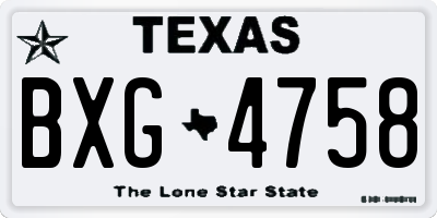 TX license plate BXG4758