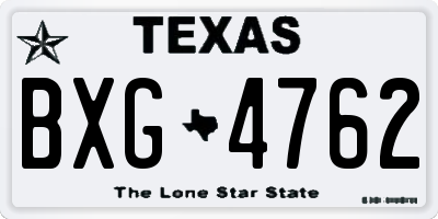 TX license plate BXG4762