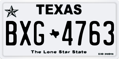 TX license plate BXG4763
