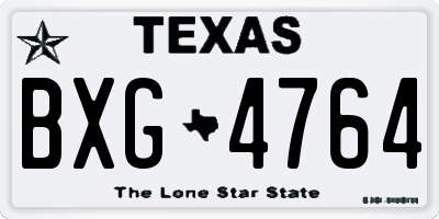 TX license plate BXG4764