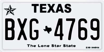 TX license plate BXG4769
